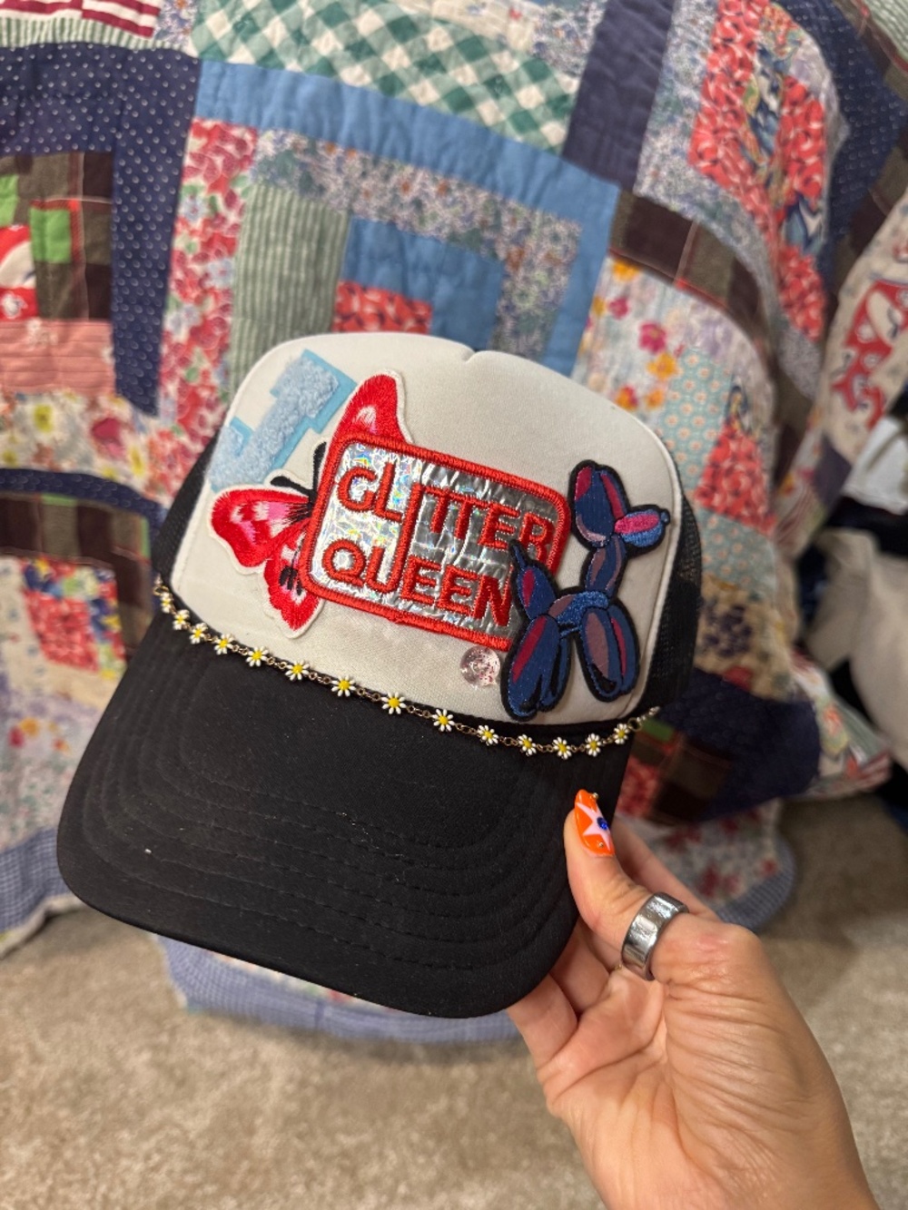 custom patched hat